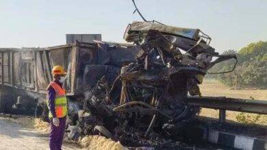 Major road accident: ट्रेलर और ट्रक की जोरदार भिड़त, आग लगने से जिंदा जला चालक