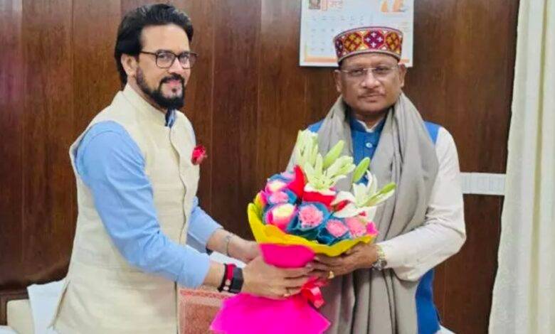 रायपुर/दिल्ली: नीति आयोग की बैठक से पहले CM साय और अनुराग ठाकुर की मुलाकात, विकास योजनाओं पर हुई चर्चा 1 IMG 20250524 120242