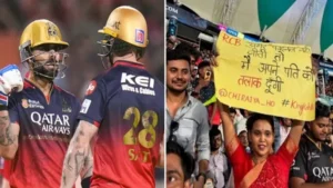 RCB फैन की वायरल फोटो ने मचाया सोशल मीडिया पर तहलका – 'अगर RCB हारी तो पति को दे दूंगी तलाक!' 2 rcbfan1 1748607987 1 1