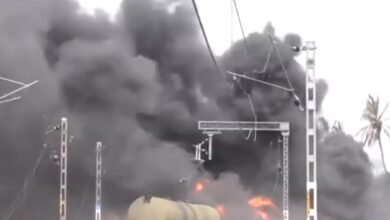 तिरुवल्लूर, मालगाड़ी में आग, Tiruvallur, Goods train on fire, Diesel tanker, Train derailed, Train accident, Chennai Central डीजल टैंकर, पटरी से उतरी ट्रेन , ट्रेन हादसा, चेन्नई सेंट्रल,