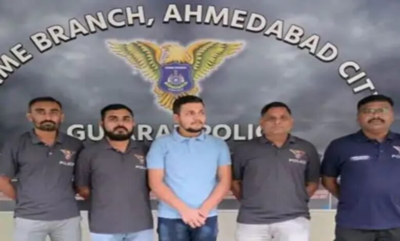 Gujarat Syrian national arrested, Ahmedabad Crime Branch Ali Meghat al-Azhar, Gaza Victim Fund Scam Luxury Lifestyle Funding, Syrian national absconding, NIA and ATS investigation Reconnaissance suspected in Ahmedabad, Entry to India from Abu Dhabi, Fund Raising from Mosques, Dollars and Indian cash recovered,