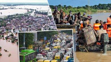 देशभर में भारी बारिश से बाढ़ जैसे हालात: दिल्ली-पंजाब, यूपी-जम्मू-कश्मीर सबसे ज्यादा प्रभावित 6 Heavy rain, Yamuna river danger level, Delhi flood, Punjab flood affected, UP Mathura Yamuna, Jammu and Kashmir landslide, Himachal Pradesh deaths, Madhya Pradesh rain alert, Rajasthan heavy rain, Gujarat Narmada river, damage to crops, traffic jam, relief and rescue work,