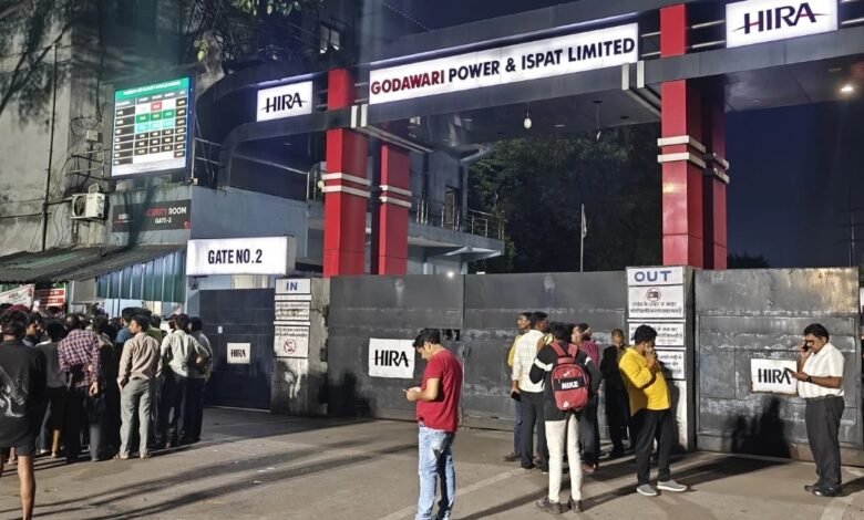 Raipur Steel Plant accident, Godavari Power and Ispat Limited, pellet unit structure collapse, workers died, management negligence, safety standard violation, Labour and Industrial Health Safety Department, independent investigation, construction material quality, structural weakness, post-mortem,