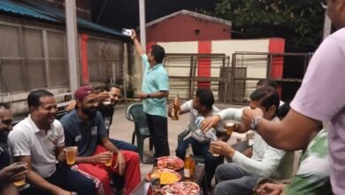 Officers' Drinking Party In The Boxing Ring