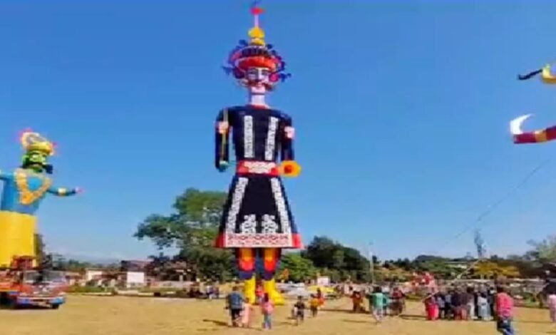 Kota Dussehra, World's tallest Ravana, 221 feet Ravana, 44 lakh effigy, 13,500 kg weight, Dussehra ground Kota, Asia book record, India book record, green crackers,