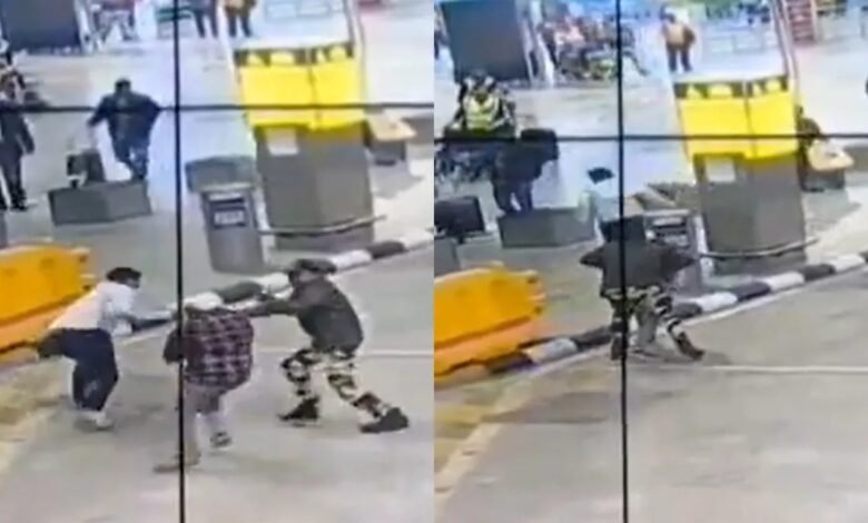 Bengaluru Airport, CISF Action, Knife Attack Attempt, Taxi Drivers Clash, Kempegowda International Airport, Sohail Ahmed, Arrested, Weapon Act, Security Intervention, Viral Video, Bengaluru Police, Airport Safety, CISF ASI Sunil Kumar,