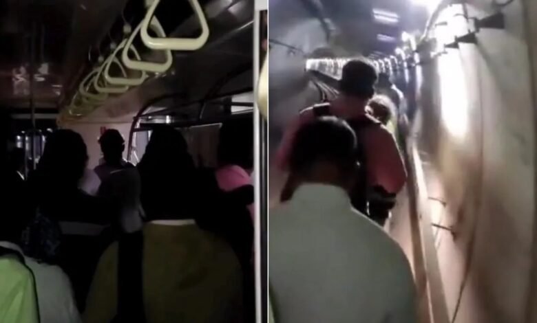 Chennai Metro, Blue Line, Train Stuck in Tunnel, Technical Glitch, Passengers Walk on Tracks, High Court Metro Station, CMRL Statement, Service Disruption, Underground Tunnel Incident,