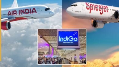 इंडिगो संकट के बीच राहत: स्पाइसजेट की 22 एक्स्ट्रा फ्लाइट आज, एअर इंडिया ने किराया सीमा तय की 4 IndiGo flight cancellations, SpiceJet extra flights, Air India fare cap, DGCA notice IndiGo, India aviation crisis, flight refund policy, domestic flights India, air travel disruption, IndiGo passengers, airline safety rules, FDTL compliance,