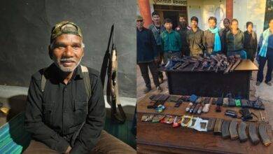 Maoist Surrender, MMC Zone Chief, Ramdher Majji, 87 Lakh Bounty, CPI Maoist, Chhattisgarh Khairagarh, Kumhi Village, Anti-Naxal Operation, Divisional Committee Members, Area Committee Members, AK-47 Recovery, Insas Rifle, SLR Rifle, Leadership Crisis, Bastar Naxal Decline, Barse Deva,