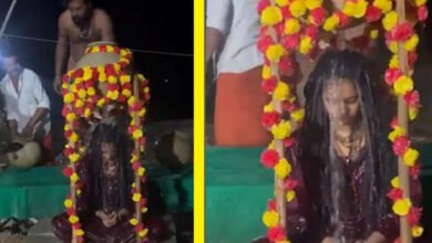 महाकालेश्वर धाम में 9 डिग्री में महिला साध्वी कर रही हैं जलधारा तपस्या, श्रद्धालुओं की उमड़ी भीड़ 4 image 4 6