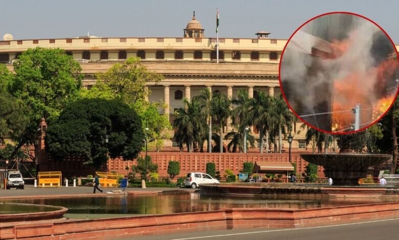 old parliament building fire breaks out